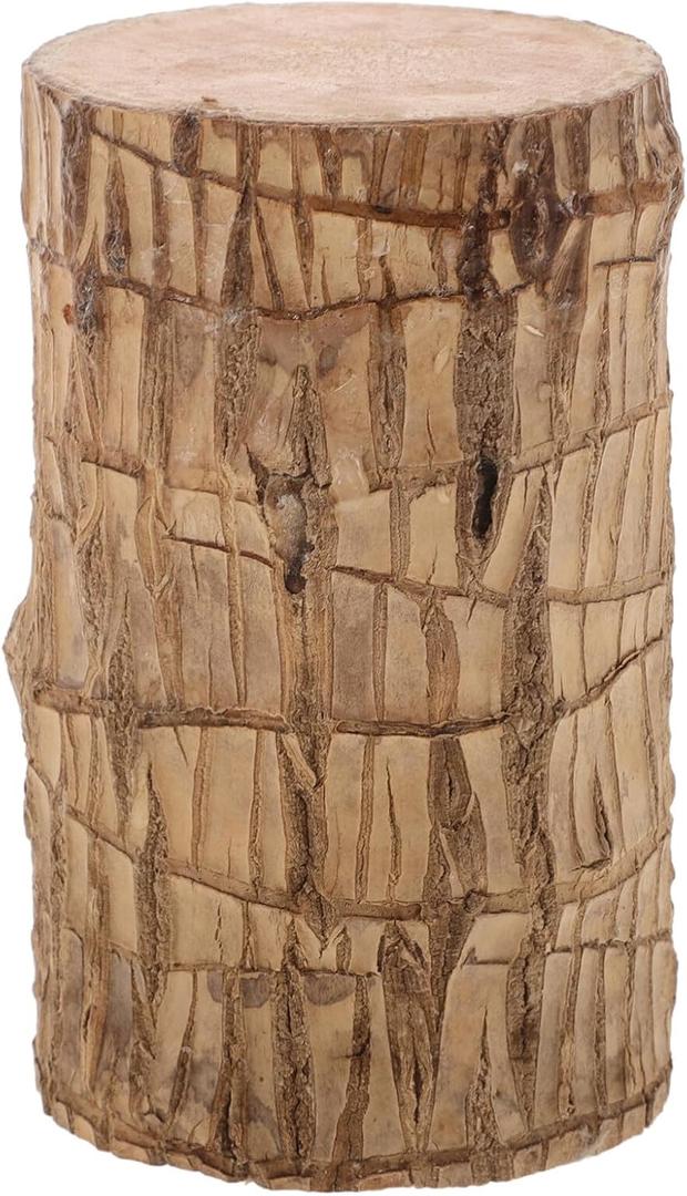 Luxshiny Brazilian Wood Hydroponic Plant Stand Handicraft Display Base 3.93X2.36X2.36 Inch Lightweight Wooden Tree Stump Indoor Garden Decor