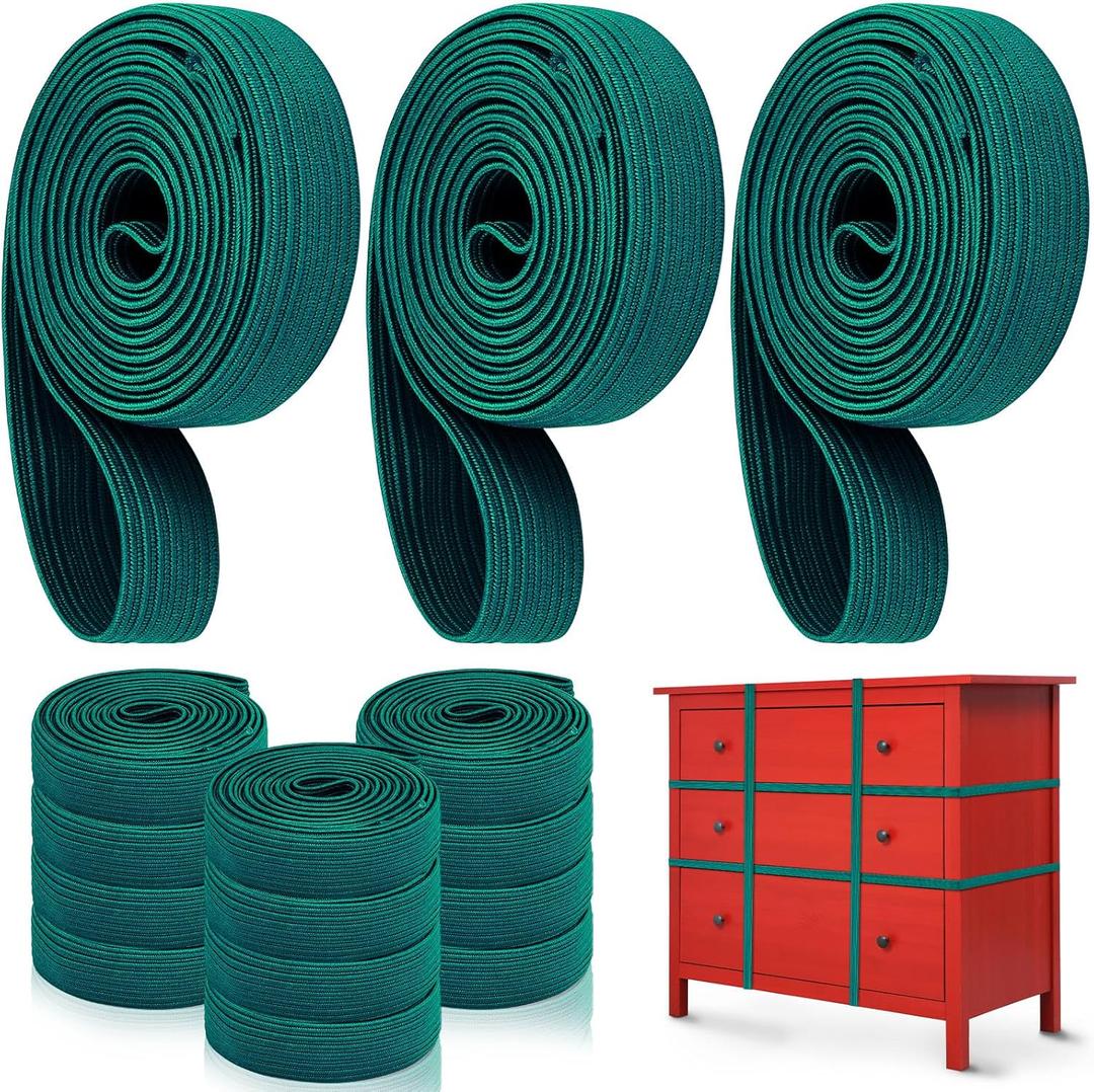 12 Pcs Extra Large Moving Rubber Bands 30" for Furniture Strength Elastic Moving Bands for Mover Packing Pallet Blanket Boxes Supplies (Green)