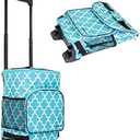 dbest products Ultra Compact Cooler Smart Cart, Moroccan Tile Insulated Collapsible Rolling Tailgate BBQ Beach Summer