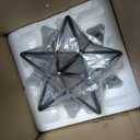 Moravian Star Light Flush Mount Ceiling Light Black with Seeded Glass Shade for Living Room Bedroom Kitchen Hallway, Seeded Glass 8in