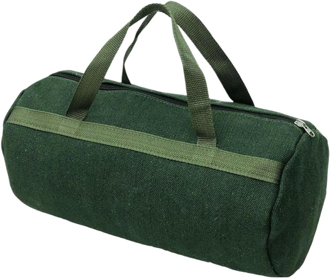 Grill Accessory Storage Bag, 24"" Extra Thick Canvas Grill Utensil Storage Bag, Double Zipper Grill Tool Storage Bag, BBQ Tool Storage Bag Carry Bag for Camping Hiking Barbecue, Dark Green