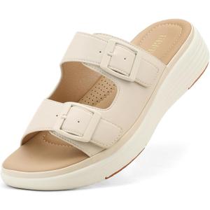 UBFEN Womens Platform Sandals Comfortable Walking Slide Soft Cushioning Footbed Casual Dressy Wedge Sandals (9)