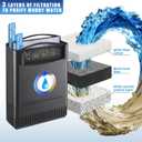 290GPH Turtle Tank Filter for 20-85 Gallon, Turtle Filter Low Water Level Available and Flow Adjustable, Turtle Water Filter for Shrimps Amphibians Turtle Tank Saltwater Freshwater Crystal Clear