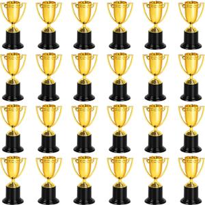 ZZYFGH Mini Trophies, 4 Inch Mini Gold Award Trophy Cup, Plastic Gold Award Trophy Cups, Golden Award Trophy Cups Set for Sports, Party Favors, Tournaments, Competitions