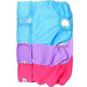 wegreeco Washable Reusable Premium Female Dog Diapers, Medium Large Small Dog Doggie Puppy & Doggy Diapers Female,Period Panties in Heat (Pack of 3, Large)