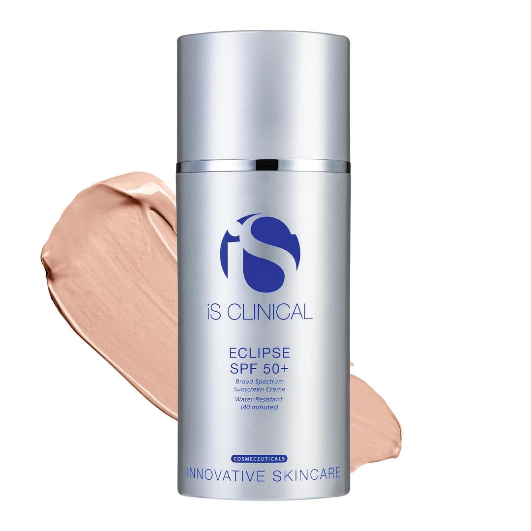 iS CLINICAL Eclipse SPF 50+ Sunscreen, Zinc Oxide tinted sunscreen, ultra sheer non-greasy matte finish sun cream for face (Beige)