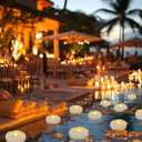 48 x JMTONE Floating Candles, Water-Activated 2.3" Flameless LED Candle Waterproof Plastic White Battery Operated Candle for Centerpieces, Cylinder Vases Table Decorations Wedding Pool Party 48 Packs