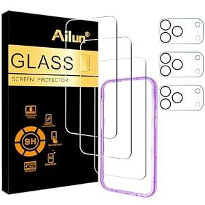 Ailun 3 Pack Screen Protector for iPhone 17 Pro Max [6.9 inch] + 3 Pack Camera Lens Protector with Installation Frame, Dynamic Island Compatible, Case Friendly[Not for iPhone 17/ 17 Pro/ iPhone Air]