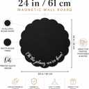 Hoteam Scalloped Round Magnetic Board, Personalized Travel Magnetic Boards for Photos & Keepsakes Display, Decorative Travel Memory Wall Art, Heavy-Duty Metal Panel Gift for Travelers(24 Inch)