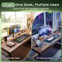 Huuger 63'' x 23.6'' Computer Desk with Power Outlets, 0.95'' Thick Desktop
