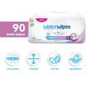 WaterWipes Sensitive+ Body & Intimate Wipes, 3-In-1 Cleans, Cares, Protects, 99.9% Water, Unscented & Hypoallergenic Hygiene Wet Wipes, Adult Care, 90 Wipes (3 Packs)