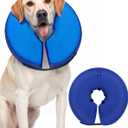 MIDOG Soft Inflatable Dog Cone, Donut E-Collar Alternative for After Surgery, Prevents Licking, Allowing Normal Eating & Vision, Comfortable Recovery Collar for Small Medium Large Dogs & Cats, Dark Blue-XL