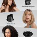 ANNLARY Hair Dryer with Comb, ANNLARY 1800W Blow Dryer with Diffuser for Curly Hair, Plasma Ionic Hair Dryer for Frizz Control, Foldable Portable Low Noise Hairdryer, 6.5 ft ALCI Cord