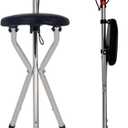 AID Mate- Walking Cane with seat for Seniors, Walking Sticks, Cane with seat, Folding Canes with seat Walking Stick, Walking Sticks for Seniors, Folding Cane, Walking Canes, Metal & Black