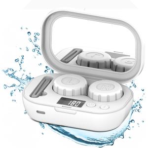Portable Ultrasonic Contact Lens Cleaner with USB Charger - Fit Disposable Soft, Colored & RGP Lenses - Travel & Home (White)