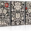 3Pcs Scandinavian Plant Wall Art Norwegian Folk Art Wall Decor Pictures Nordic Botanical Canvas Poster Prints for Gallery Living Room Cafe Modern Home Decorations Unframed(12x16in poster) 2 Pack