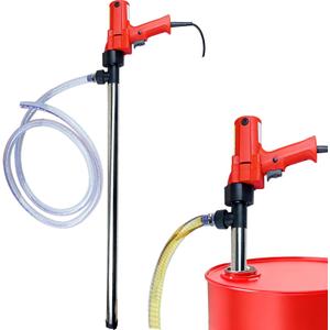 2480W Electric Fuel Transfer Pump, 110V 13000RPM, Includes 3M Steel Wire Hose + 91CM Stainless Steel Tube for Diesel, Lubricants, Water, Slightly Viscous Liquid - 55 gallon electric barrel pump