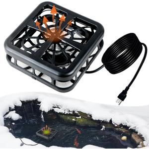 1000 Watt Pond Heater, Floating Pond Heaters for Outdoor Ponds with Fish, Water Trough Stock Tank Heater Deicer, Automatic Thermostatic Control with LED Indicator, 11.8 Ft Cord, Black (1000W)