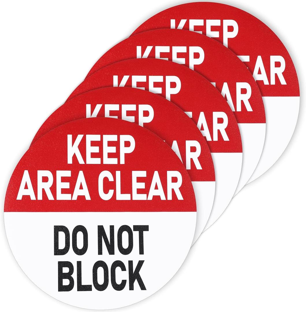 5 Pack 10x10 Inches Keep Area Clear Do Not Block Sign Vinyl Do Not Block Anti-slip Adhesive Floor Signs Rust Free Fade Resistant Weatherproof Adhesive Floor Decals for Warehouse Workplace
