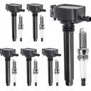 Ignition Coil Pack and Iridium Spark Plugs Set of 6 Compatible with Chrysler 200 300 Town & Jeep Grand Cherokee/Wrangler & Dodge Grand Caravan/Charger/Journey & Ram 1500/ProMaster 3.6L V6 UF648+97390