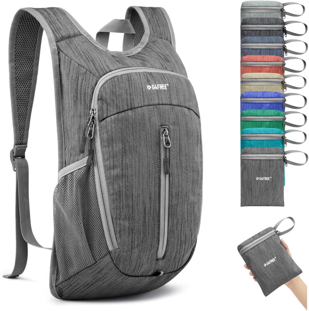 G4Free 10L Hiking Backpack Small Travel Hiking Daypack Lightweight Packable Backpack Casual Foldable Shoulder Bag (Dark Grey)