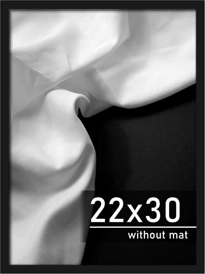 22x30 Picture Frame, Poster Frame for Wall Mounting, Black