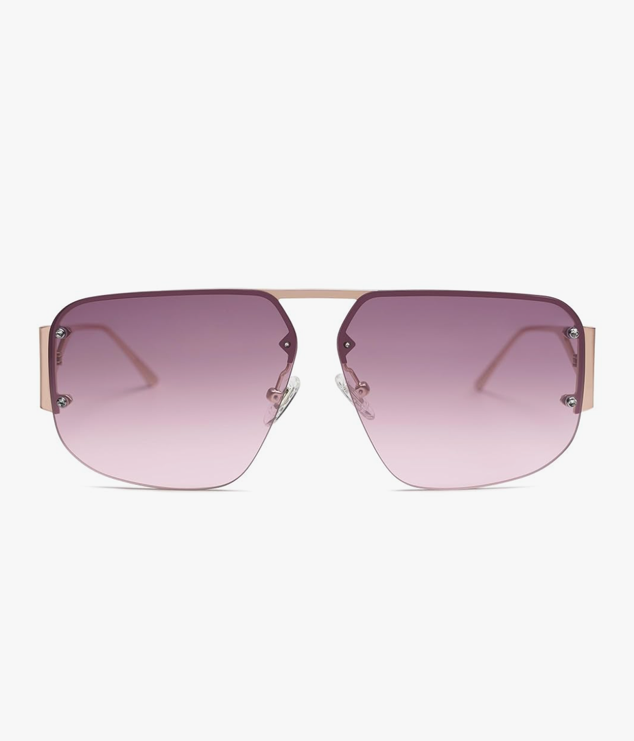 SOJOS Trendy Aviator Sunglasses Mens Womens Retro Metal Rimless Frame Shades Lentes De Sol Para Mujer SJ1192