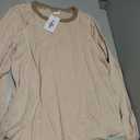 Besshopie Womens Fall Fashion 2025 Long Sleeve Casual Tops Crew Neck Sweatshirts Trendy Clothes for Women Khaki 2XL