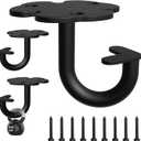 3PCS Ceiling Hooks for Hanging Plants, 200LB Plant Hanger Outdoor Indoor, Plant Hooks for Hanging Baskets/Wind Chime/Flower/Lantern/Bird Feeders/Hammocks/Swings/Yoga/Resistance Band(Wood)