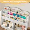 CHOEZON Kids Bookshelf and Toy Storage, Children's Bookcase with 2 Toy Cubes, Toddler Book Shelf for Kids Room, Wooden Book Organizer, for Playroom, Nursery, Living Room, White MCW15WB, 31.5"L x 11.9"W x 26.2"H