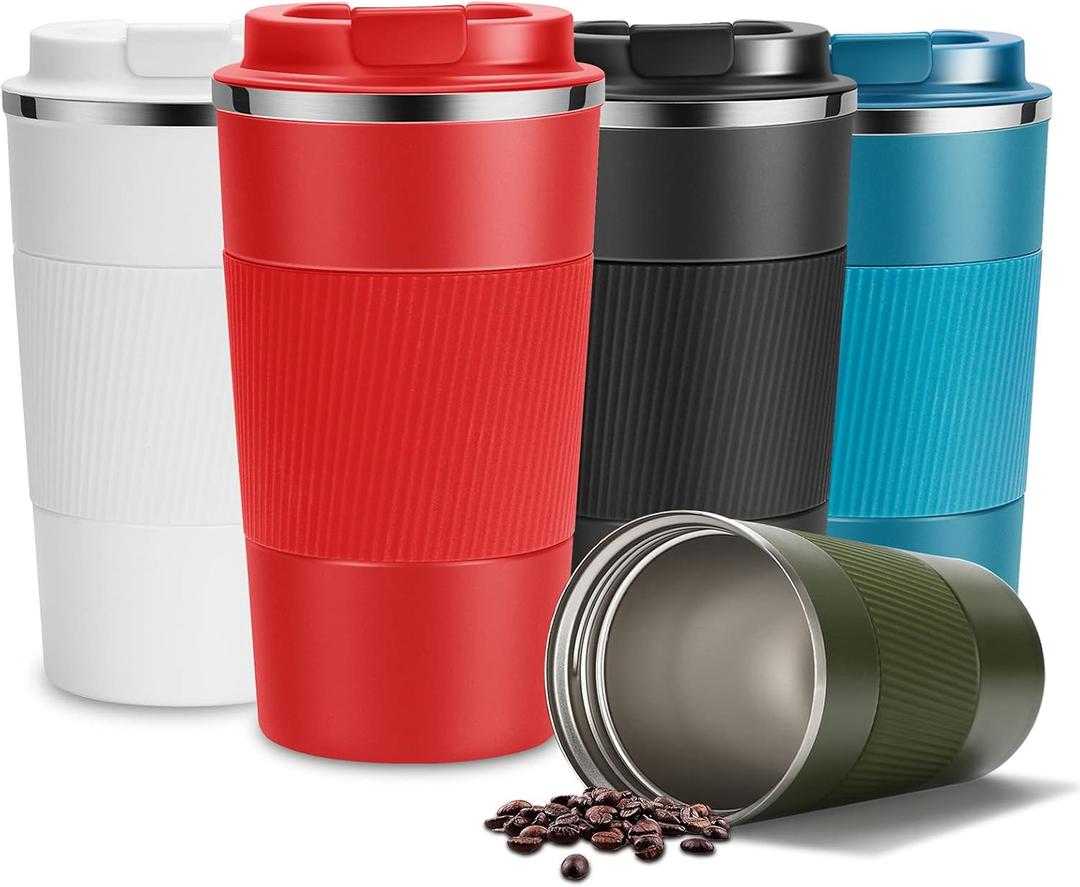 17oz Stainless Steel Insulated Coffee with Flip Lid - Leak-Proof Travel Mug | Vacuum Insulated Cup for Hot and Cold Drinks - 17oz(Red)
Color: Red