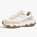 LUCKY STEP Women's Platform Colorful Fashion Sneakers Tennis Retro Colorblock Adjustable Lace Lifestyle Stylish Cute Chunky Dad Casual Walking Shoes
Color: Beige/Gold, Size: 8