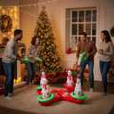 9 Pcs Inflatable Christmas Games Set Snowmen Christmas Tree Ring Toss Game 8 Ring for Xmas Party Favors Indoor Outdoor Game