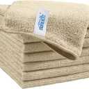 HOMEXCEL Brown Microfiber Cleaning Cloth, 8 Pack Cleaning Towels for Kitchen, Lint Free, Scratch-Free, Highly Absorbent, and Reusable Cleaning Rags for House, Window and Glass, Cars, 11.5 X11.5 inch