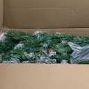 7.5 ft. Pre-lit Snowy Artificial Christmas Tree 1398 Tips with Pine Cones and Red Berries