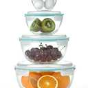 Glasslock Mixing Bowl with Latching Lids 8-Pieces Set – Airtight, Leakproof, BPA Free Lids, Nesting, Meal Prep, Baking, Salad, Food Storage & Serving Bowl, Microwave, Fridge & Freezer, Dishwasher Safe