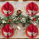 2 x APTWOW Christmas Bow Napkin Rings Set of 12 - Snowman Brown Webbing Napkin Holders, Xmas Holiday Napkin Rings for Birthday Party, Anniversary Dinner, and Wedding Table Decorations