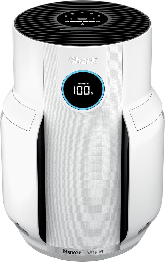 Shark Air Purifier for Home, NeverChange, for Large Room, Bedroom, Home Office, HEPA-Exceeding Filter, Captures Pollutants, Pet Dander, Dust, Odor, Smoke, and More, HP153, White (White (650 sq. ft))