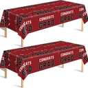2 x OHOME 2026 Graduation Party Decorations - Graduation Decorations Class of 2026 2027 - Disposable Plastic Maroon Tablecloth for Party Favors - Backdrop Banner Class of 2026,2 Pack
