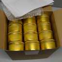 Patelai 36 Pcs 4 oz Metal Round Tins Aluminum Tin Cans Salve Tins Containers with Screw Lid 10 Sheets Stickers for Salve Spice Candies Balms Candles(Gold)