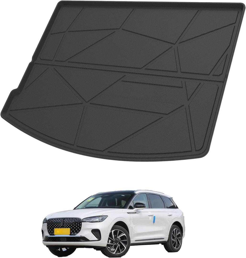 Elsetyler Custom Fit for Cargo Liner 2020-2024 2025 Lincoln Corsair - Black TPE All Weather Heavy Duty Waterproof Rear Cargo Tray Trunk Floor Mat Protector