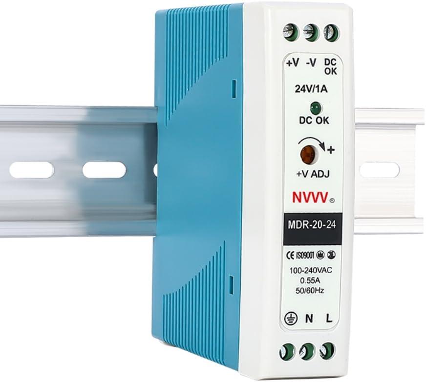 MDR-20-24 AC to DC DIN-Rail Power Supply, 24V, 1 Amp, 24W, 1.5"