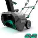 Litheli 2x20V Cordless Snow Blower, 20'' Brushless Electric Snow Thrower with Wheels, 180 Adjustable Chute, LED Lights, Battery & Charger Included, Heavy Duty for Driveway Patio