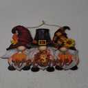 Huwena Thanksgiving Welcome Door Sign Harvest Turkey Gnome Wreaths Fall Hanging Sign Wood Vintage Autumn Decorations Rustic Pumpkin Wall Plaque with Rope for Farmhouse Porch Door(Pumpkin Gnome Style)