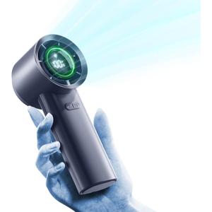 2 x MUXNW Mini Turbo Jet Fan: Portable Small Pocket Handheld Personal Rechargeable Battery Operated USB Charger Keeping Cool In Hot Weather For Travel Beach (Gray)