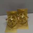 Gold Metal Bookends Set of 2, Heavy Duty Book Ends for Heavy Books, Unique Modern Geometric Ball Round Style Decorative Book Holders for Shelves Office Home Accent Decor1 Pair/2Pieces