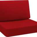 idee-Home Outdoor Cushions for Patio Furniture, Waterproof Outdoor Seat Cushion Hampton Bay Deep Seat Replacement Cushions for Garden, Red