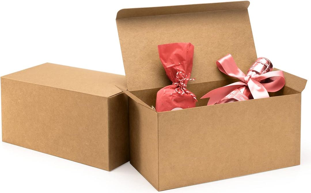 ValBox Gift Boxes 9x4.5x4.5 Inches 12 Pack Brown Recycled Paper Boxes Kraft Favor Boxes for Party, Wedding, Thanksgiving, Crafting, Bridesmaid Proposal, Easy Assemble Cardboard Boxes