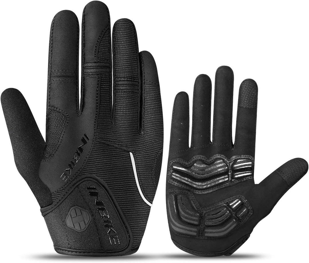 INBIKE 5mm Gel Padded Mens Cycling Gloves Breathable & Wear Resistant, Size L