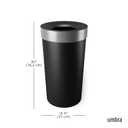 Umbra Vento Kitchen Trash Can, Open Top Bin, 16.5 Gallon, Black/Nickel